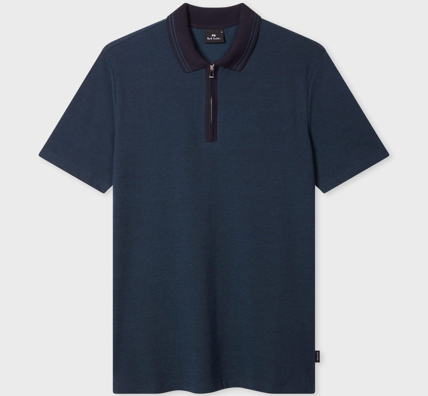 PAUL SMITH PS HALF ZIP JACQUARD COTTON POLO SHIRT NAVY BLUE 2XL RRP £115 BNWT