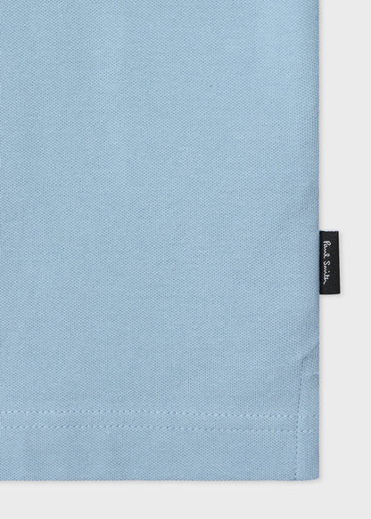 PAUL SMITH BUTTON THROUGH TIPPED POLO SHIRT PALE BLUE (41D) RRP £115 BNWT