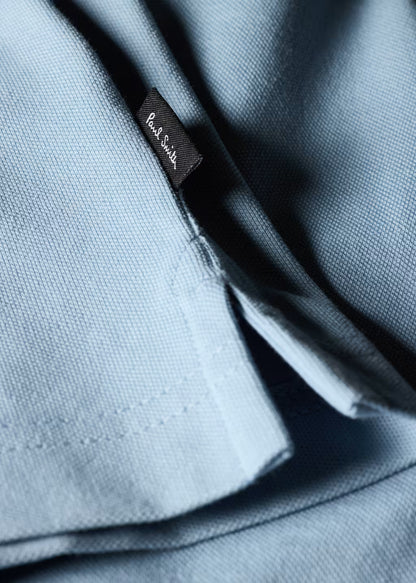 PAUL SMITH BUTTON THROUGH TIPPED POLO SHIRT PALE BLUE (41D) RRP £115 BNWT