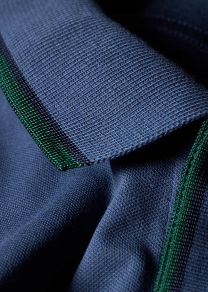 PAUL SMITH BUTTON THROUGH TIPPED POLO SHIRT MID BLUE (46A) 2XL RRP £115 BNWT