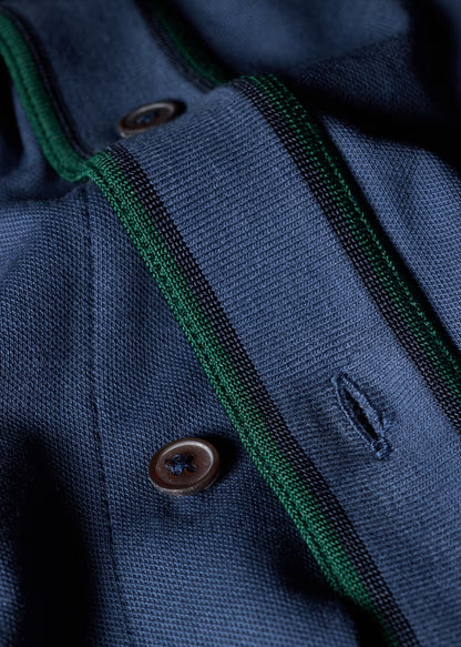 PAUL SMITH BUTTON THROUGH TIPPED POLO SHIRT MID BLUE (46A) 2XL RRP £115 BNWT