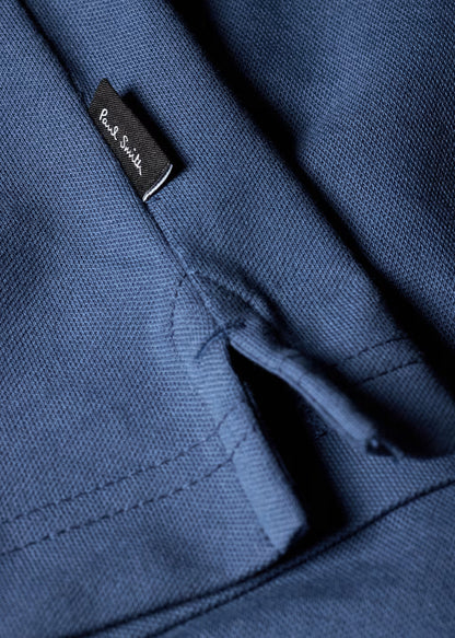 PAUL SMITH BUTTON THROUGH TIPPED POLO SHIRT MID BLUE (46A) 2XL RRP £115 BNWT