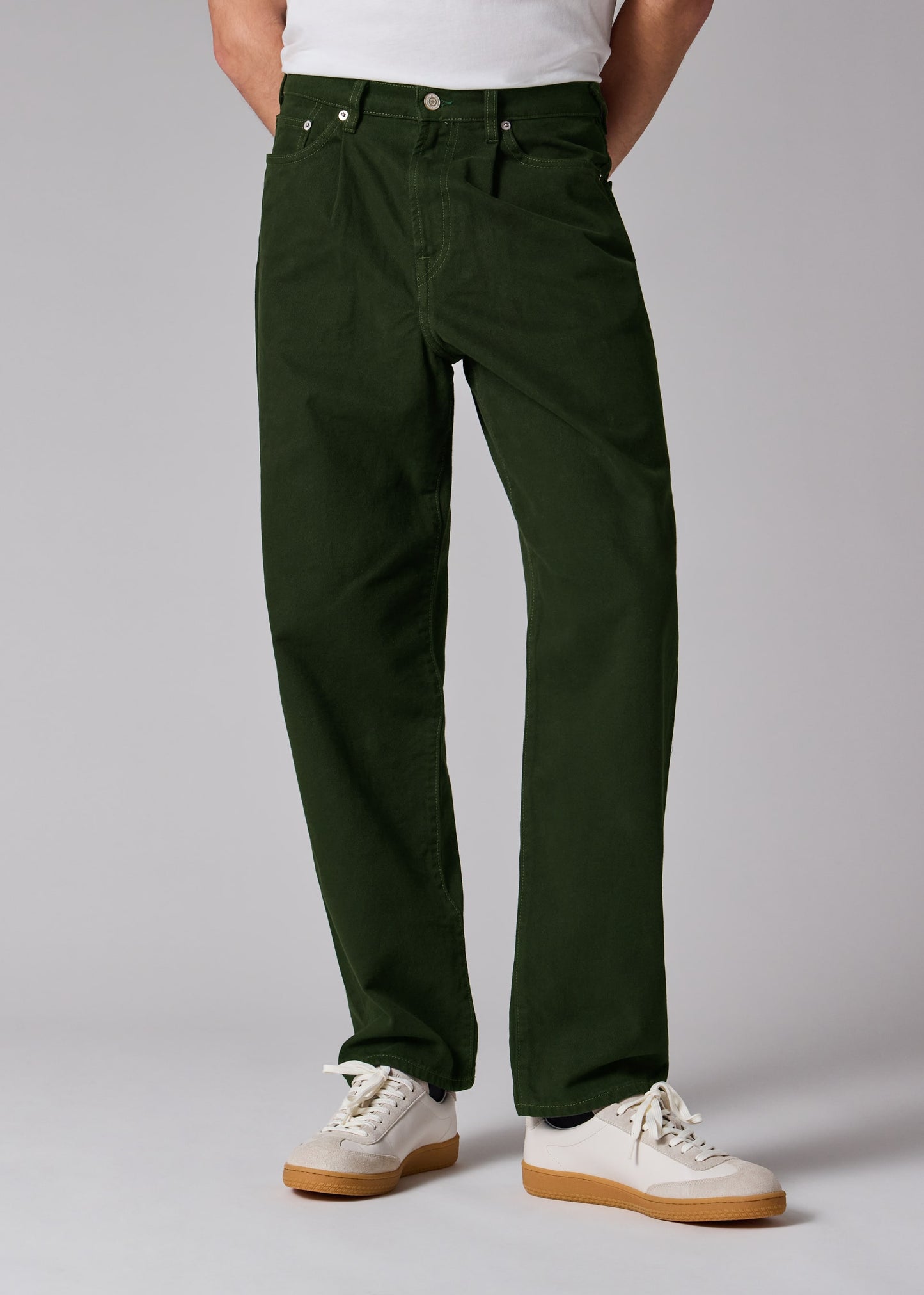 PAUL SMITH PS RELAXED FIT PLEAT FRONT JEANS DARK GREEN 38W 32L (38R) RRP £145