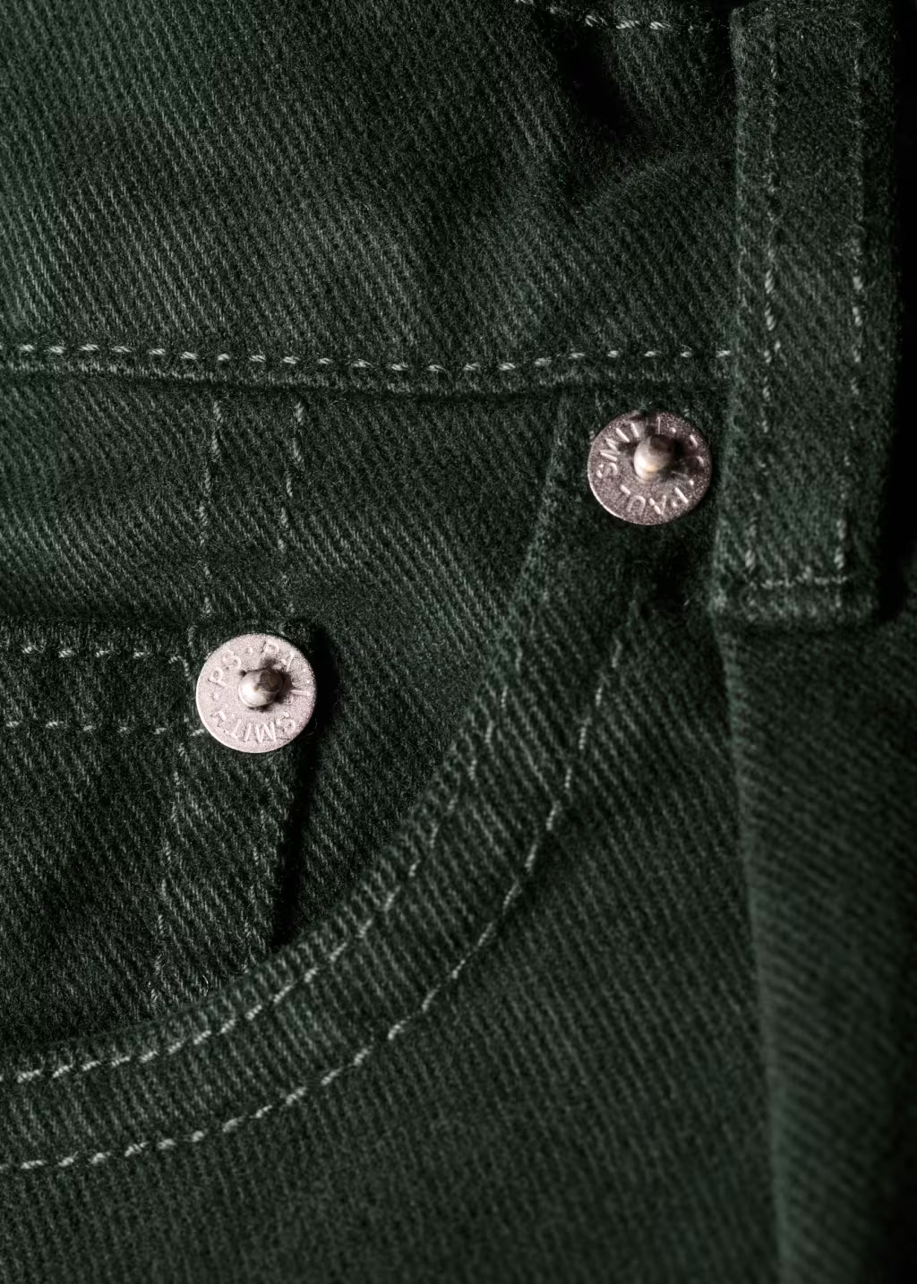 PAUL SMITH PS RELAXED FIT PLEAT FRONT JEANS DARK GREEN 38W 32L (38R) RRP £145