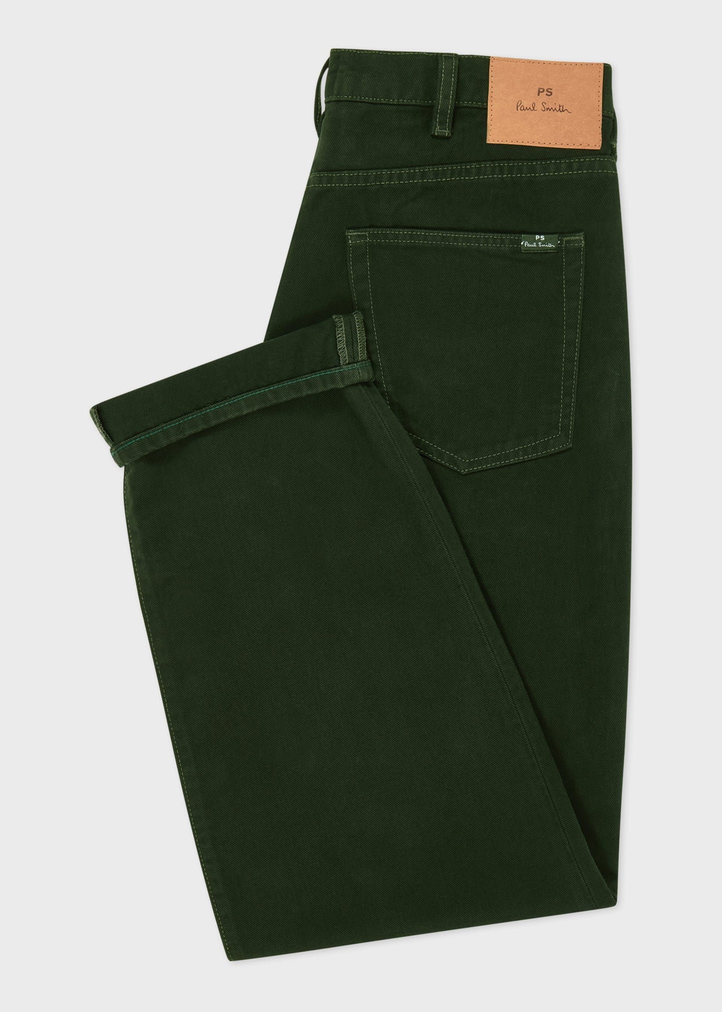 PAUL SMITH PS RELAXED FIT PLEAT FRONT JEANS DARK GREEN 38W 32L (38R) RRP £145