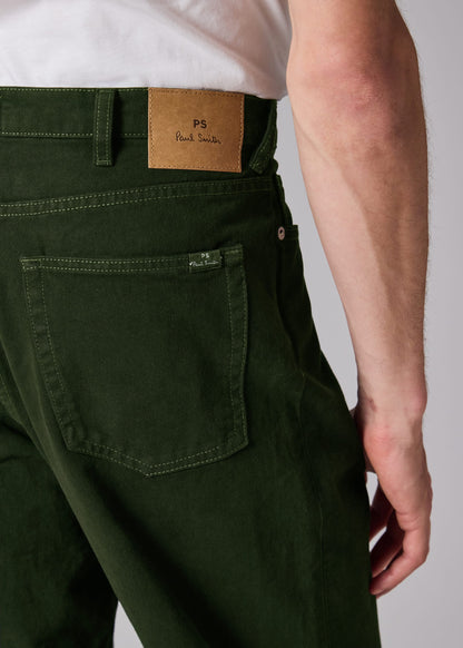 PAUL SMITH PS RELAXED FIT PLEAT FRONT JEANS DARK GREEN 38W 32L (38R) RRP £145