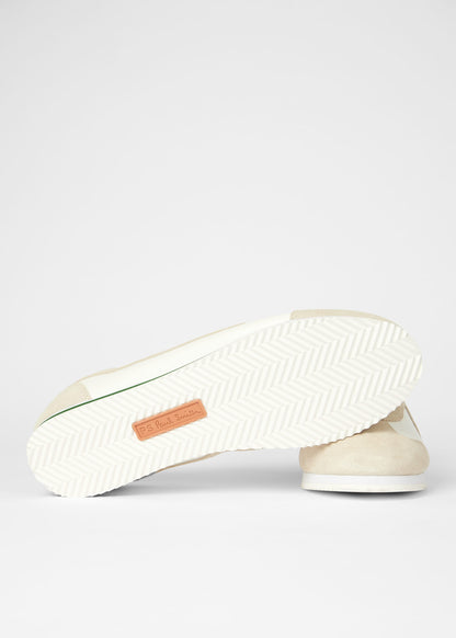 PAUL SMITH PS ATLANTA LEATHER & SUEDE TRAINERS TONAL WHITE UK 9 RRP £185 BNIB