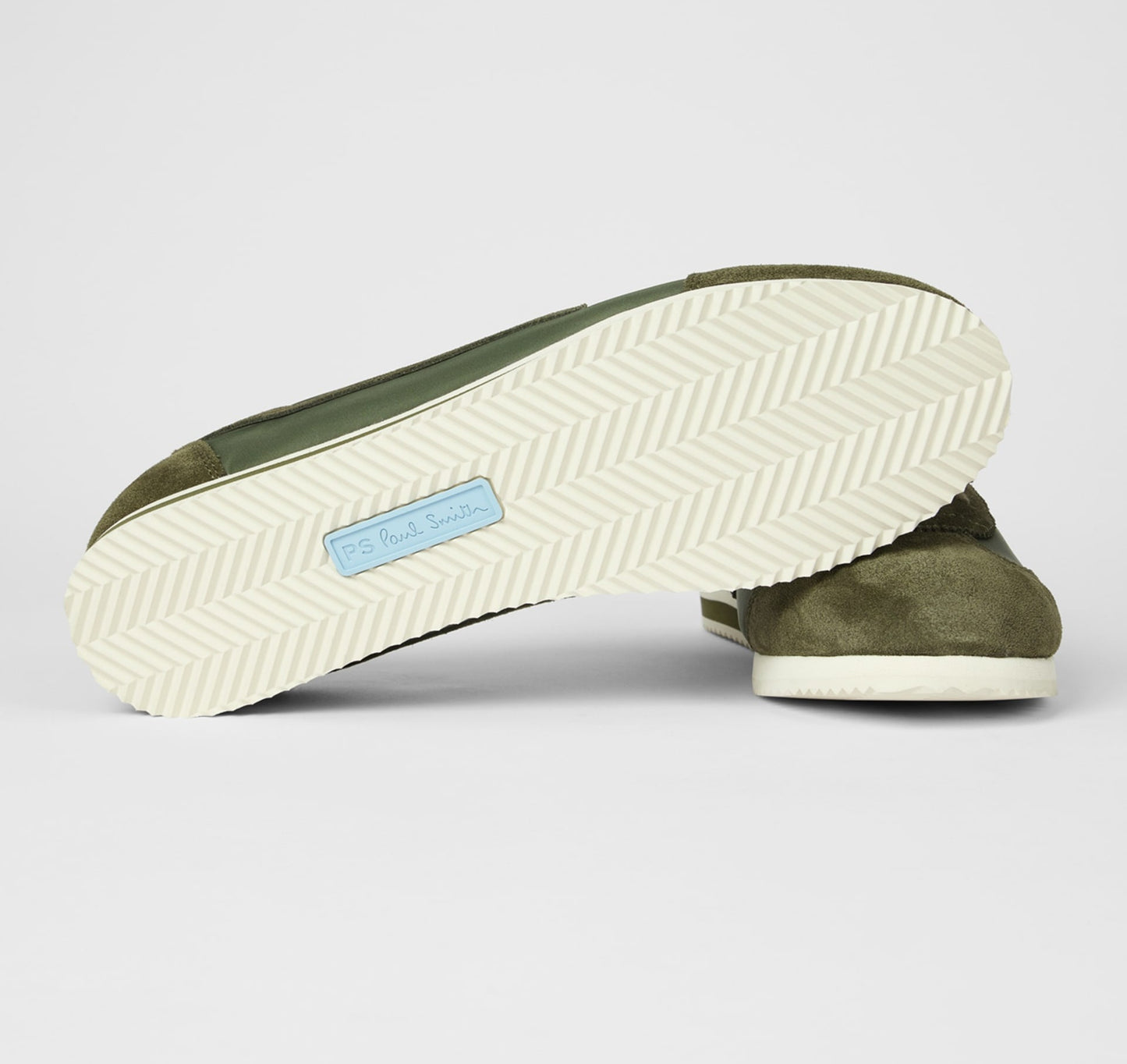PAUL SMITH PS ATLANTA NYLON & SUEDE TRAINERS KHAKI GREEN UK 9 RRP £185 BNIB