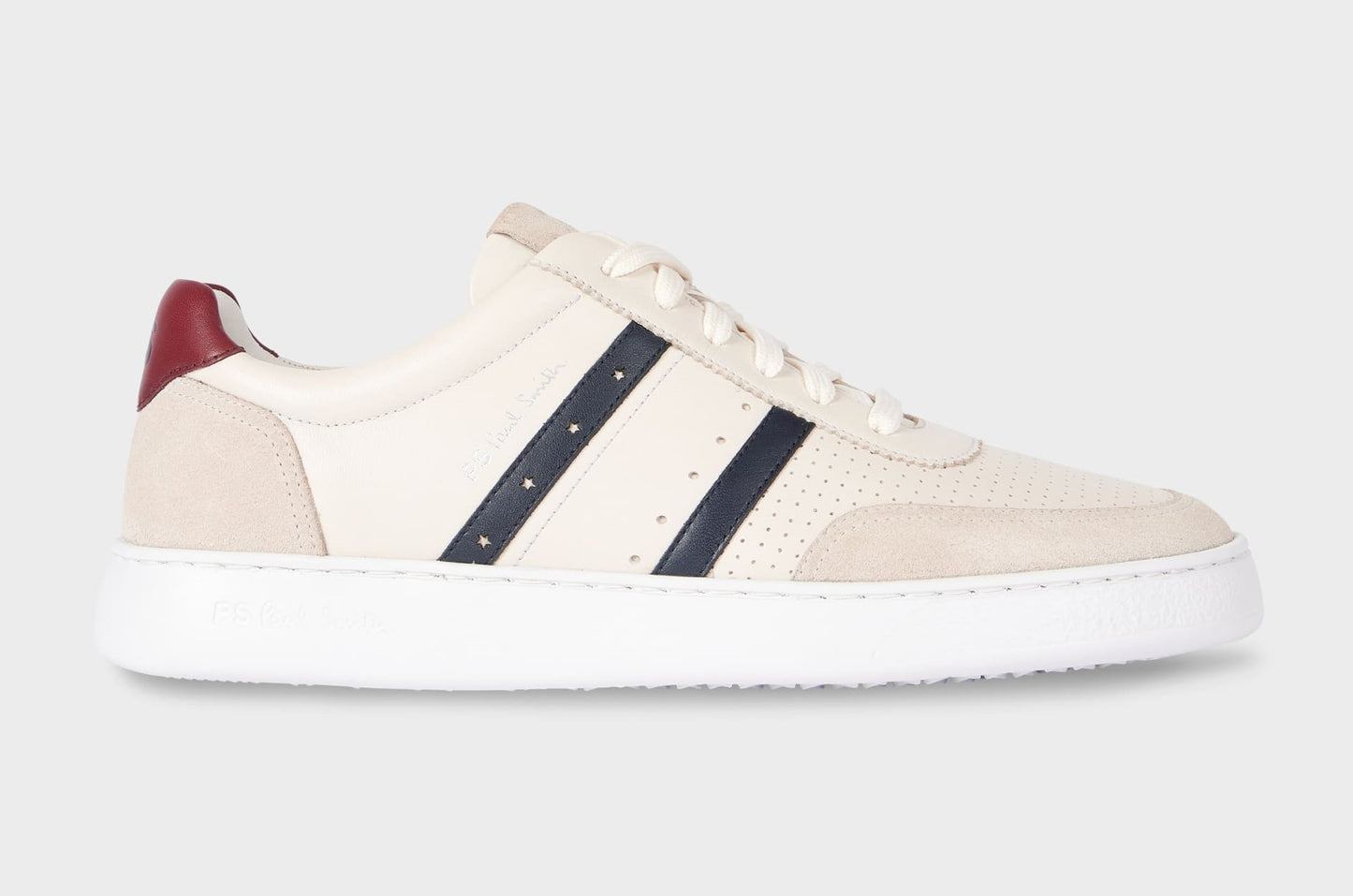PAUL SMITH PS BIRCH LEATHER TRAINERS CREAM UK 8 RRP £150 BNIB