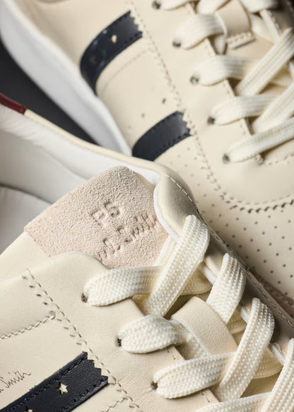 PAUL SMITH PS BIRCH LEATHER TRAINERS CREAM UK 8 RRP £150 BNIB