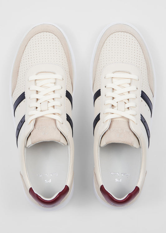 PAUL SMITH PS BIRCH LEATHER TRAINERS CREAM UK 8 RRP £150 BNIB