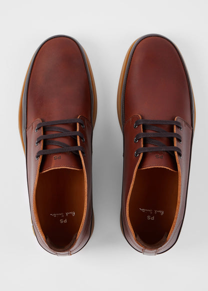 PAUL SMITH PS CRANE LEATHER CHUKKA BOOTS TWO TONE TAN BROWN UK 9 RRP £225 BNIB