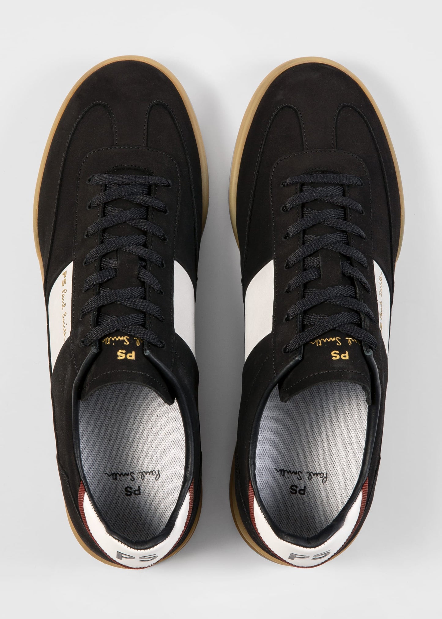 PAUL SMITH PS DOVER NUBUCK LEATHER TRAINERS BLACK & WHITE RRP £195 BNIB