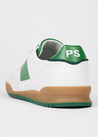PAUL SMITH PS DOVER LEATHER TRAINERS WHITE & GREEN RRP £195 BNIB
