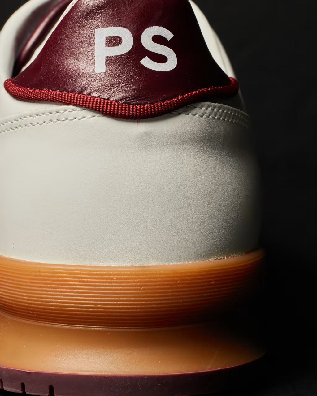 PAUL SMITH PS DOVER LEATHER TRAINERS WHITE & BORDEAUX RRP £195 BNIB