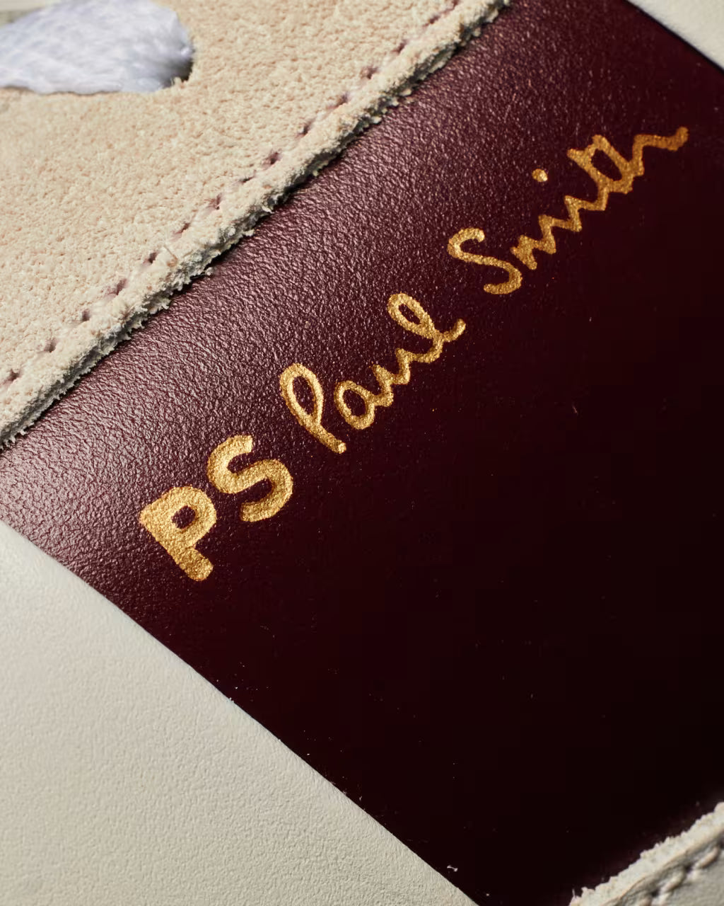 PAUL SMITH PS DOVER LEATHER TRAINERS WHITE & BORDEAUX RRP £195 BNIB