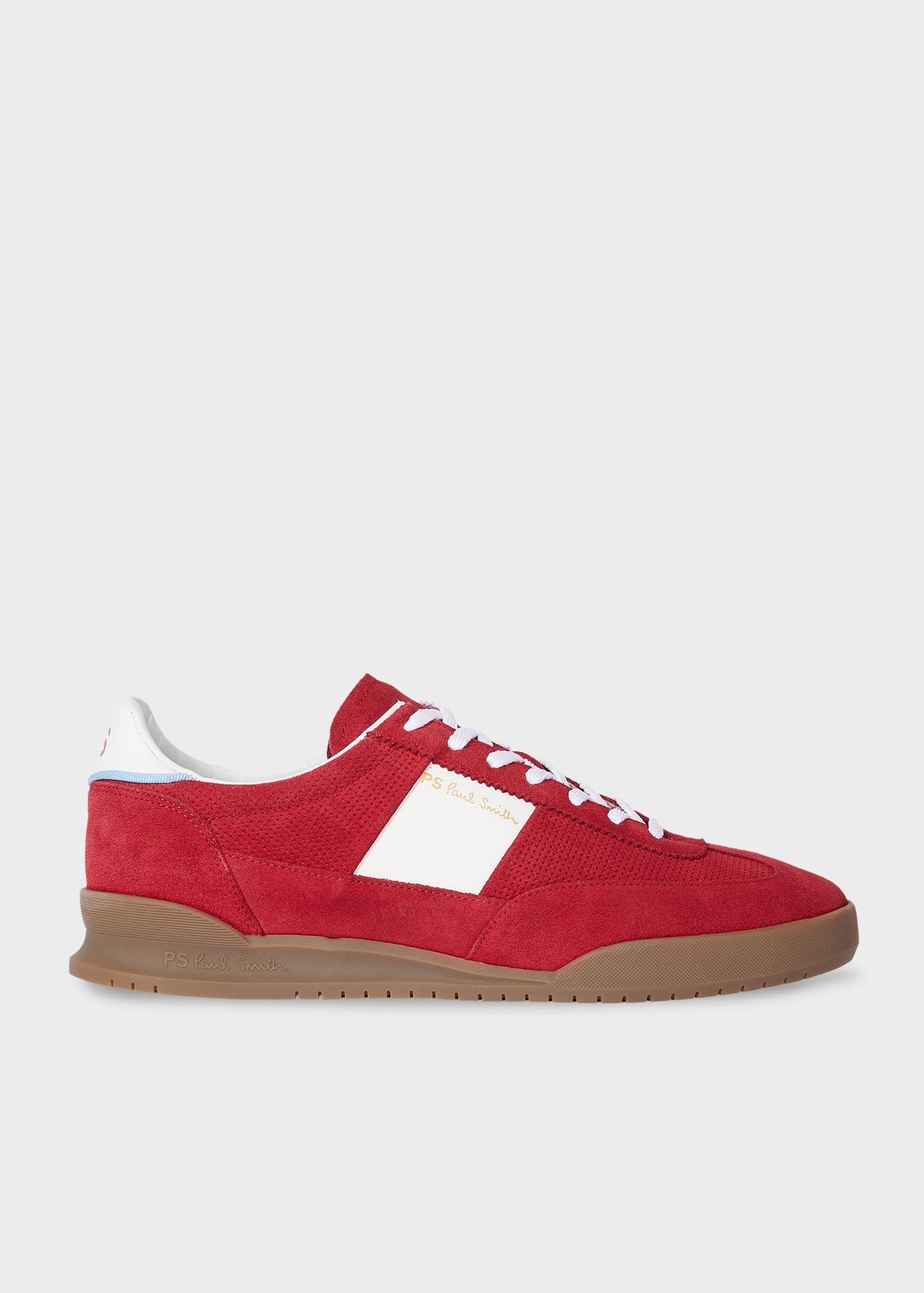 PAUL SMITH PS DOVER SUEDE LEATHER LOW TOP TRAINERS RED UK 10 RRP £195 BNIB