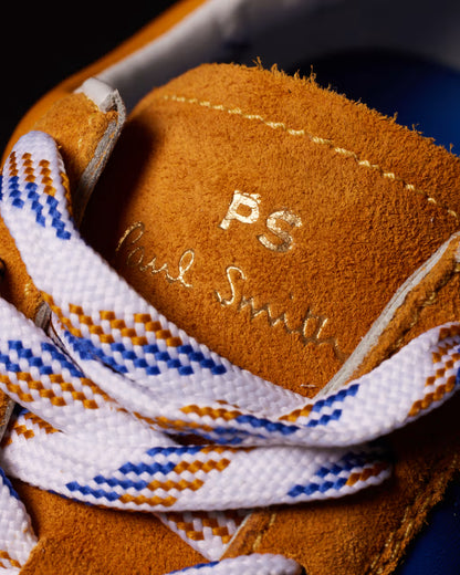 PAUL SMITH PS DOVER SUEDE/NYLON TRAINERS YELLOW OCHRE & BLUE RRP £195 BNIB