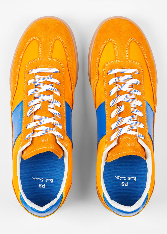 PAUL SMITH PS DOVER SUEDE/NYLON TRAINERS YELLOW OCHRE & BLUE RRP £195 BNIB