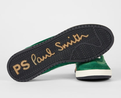 PAUL SMITH PS DOVER SUEDE & NYLON TRAINERS GREEN & WHITE UK 9 RRP £195 BNIB