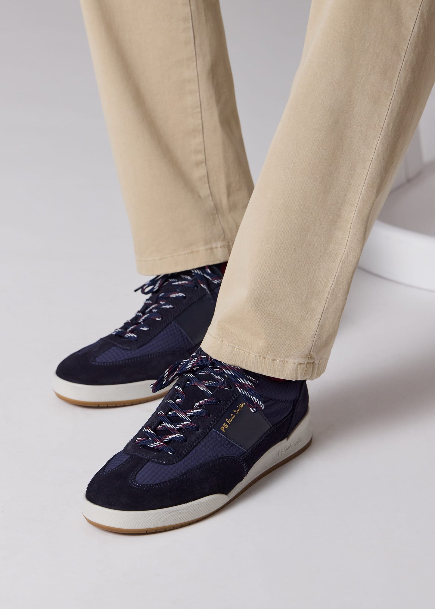 PAUL SMITH PS DOVER SUEDE & NYLON TRAINERS NAVY BLUE UK 9 RRP £195 BNIB