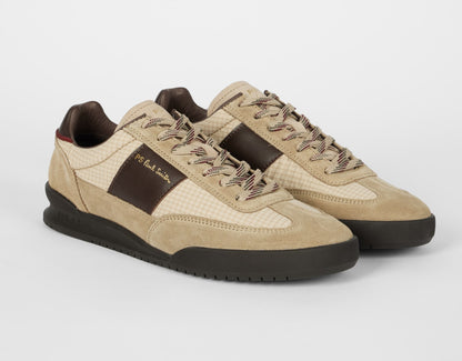 PAUL SMITH PS DOVER SUEDE & NYLON TRAINERS BEIGE & BROWN UK 9 RRP £195 BNIB