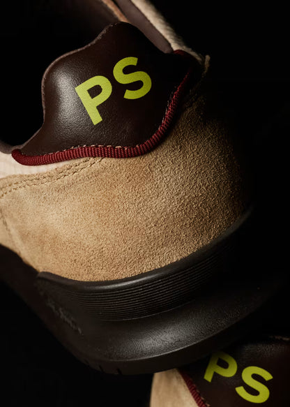 PAUL SMITH PS DOVER SUEDE & NYLON TRAINERS BEIGE & BROWN UK 9 RRP £195 BNIB