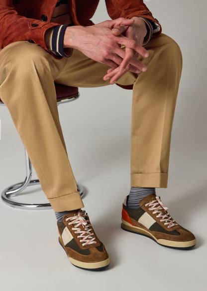PAUL SMITH PS DOVER SUEDE & NYLON TRAINERS KHAKI BROWN UK 9 RRP £195 BNIB
