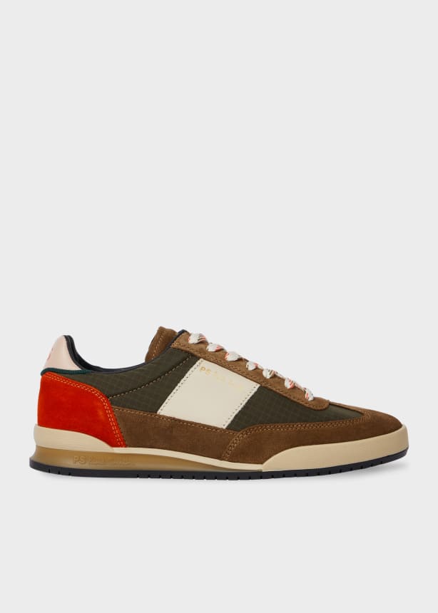 PAUL SMITH PS DOVER SUEDE & NYLON TRAINERS KHAKI BROWN UK 9 RRP £195 BNIB