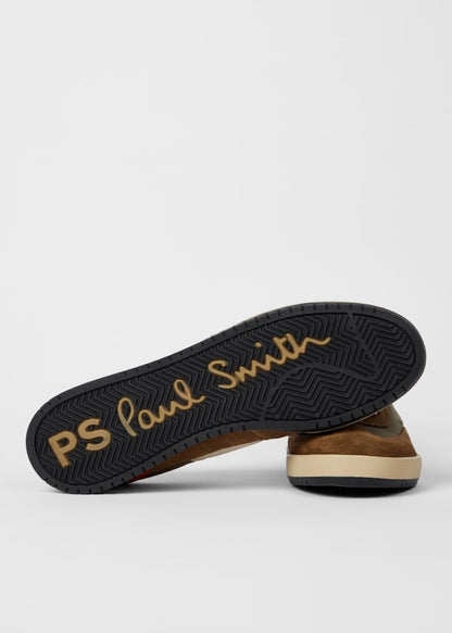 PAUL SMITH PS DOVER SUEDE & NYLON TRAINERS KHAKI BROWN UK 9 RRP £195 BNIB