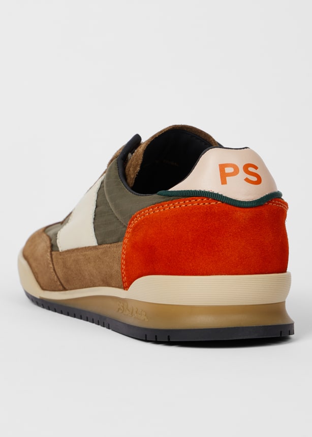 PAUL SMITH PS DOVER SUEDE & NYLON TRAINERS KHAKI BROWN UK 9 RRP £195 BNIB