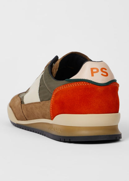 PAUL SMITH PS DOVER SUEDE & NYLON TRAINERS KHAKI BROWN UK 9 RRP £195 BNIB