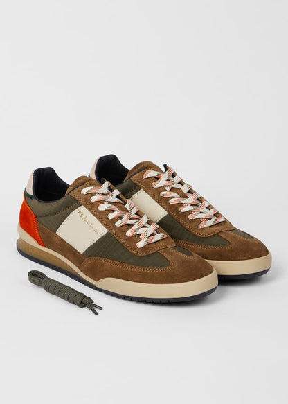 PAUL SMITH PS DOVER SUEDE & NYLON TRAINERS KHAKI BROWN UK 9 RRP £195 BNIB