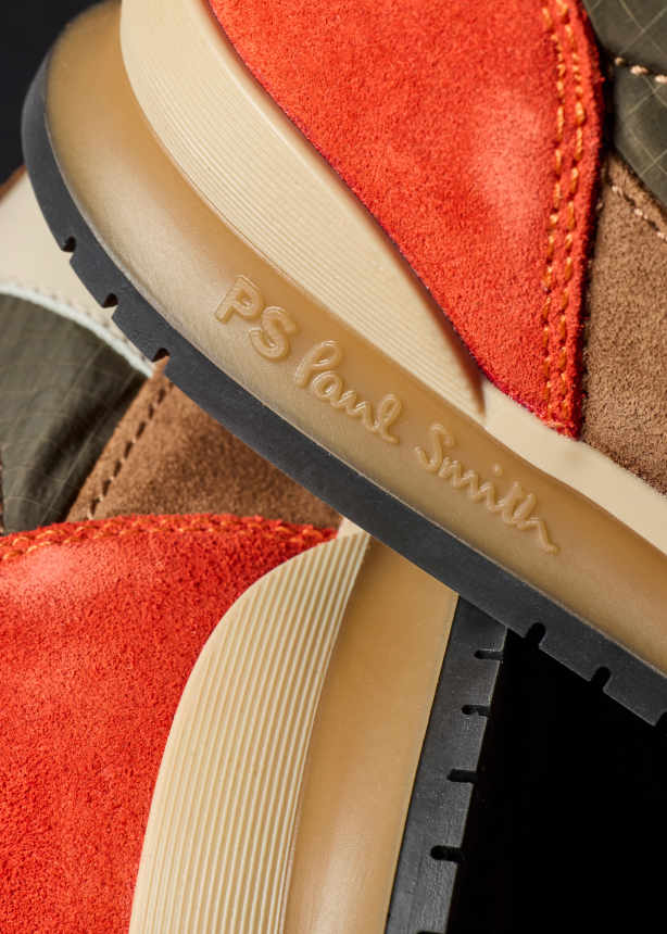 PAUL SMITH PS DOVER SUEDE & NYLON TRAINERS KHAKI BROWN UK 9 RRP £195 BNIB