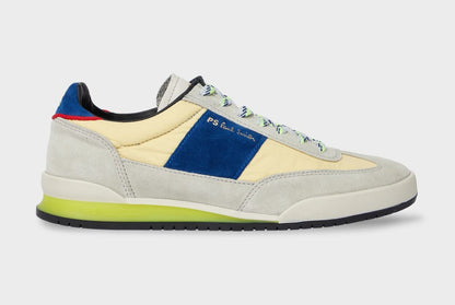 PAUL SMITH PS DOVER SUEDE & NYLON TRAINERS ACID YELLOW/BLUE UK 9 RRP £195 BNIB