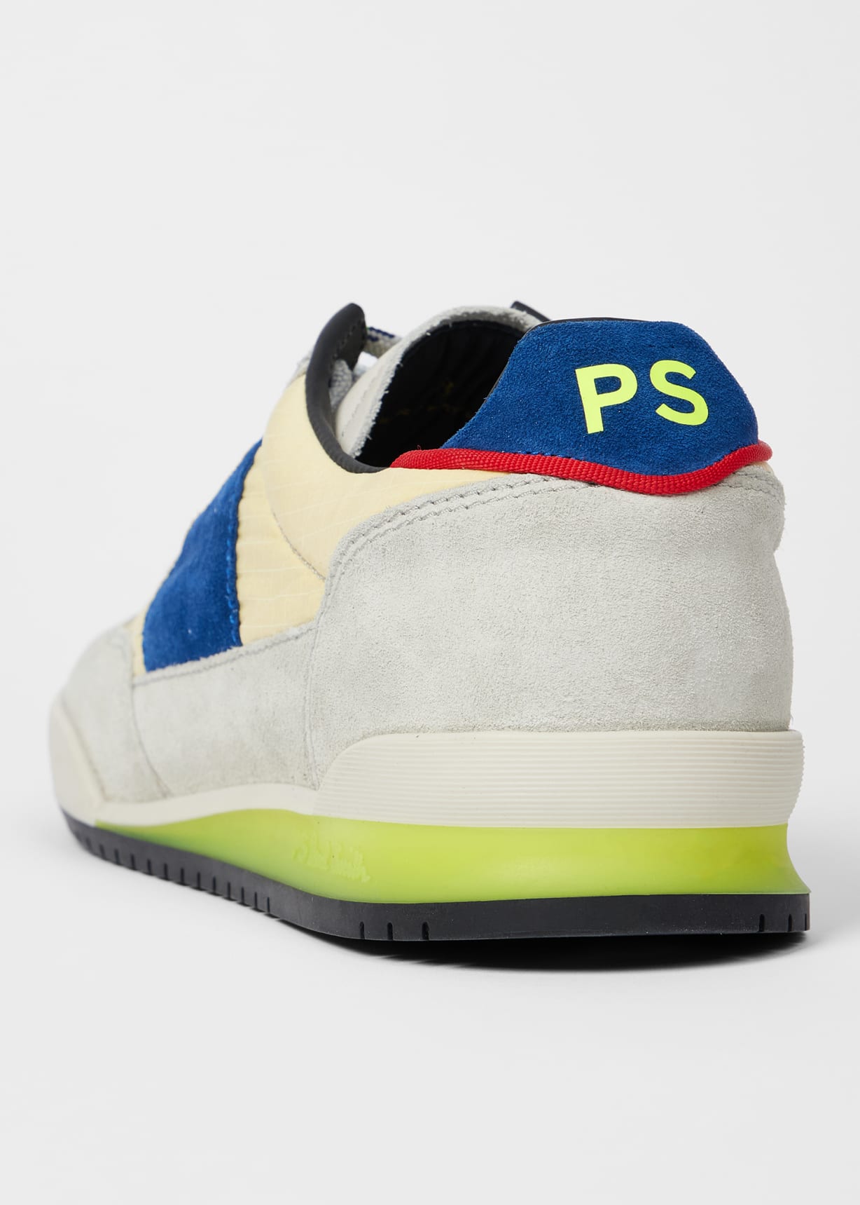 PAUL SMITH PS DOVER SUEDE & NYLON TRAINERS ACID YELLOW/BLUE UK 9 RRP £195 BNIB