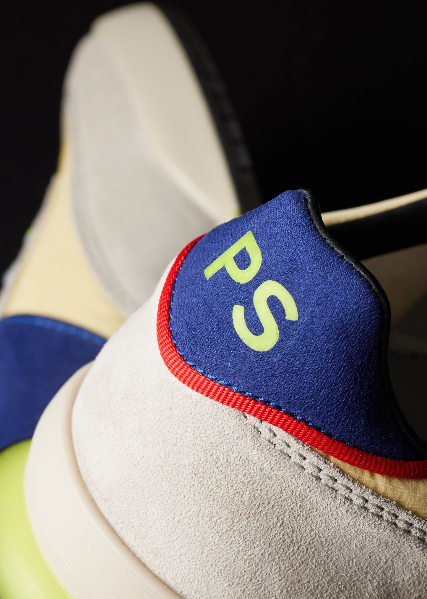 PAUL SMITH PS DOVER SUEDE & NYLON TRAINERS ACID YELLOW/BLUE UK 9 RRP £195 BNIB