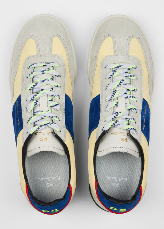 PAUL SMITH PS DOVER SUEDE & NYLON TRAINERS ACID YELLOW/BLUE UK 9 RRP £195 BNIB