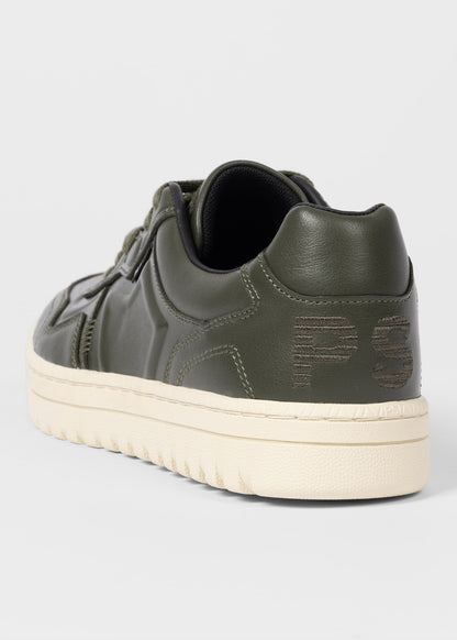 PAUL SMITH PS ELLIS LEATHER TRAINERS KHAKI GREEN RRP £200 BNIB
