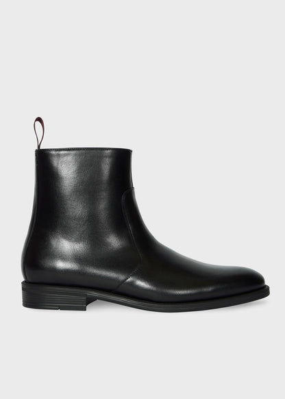 PAUL SMITH FINTRY ZIP UP LEATHER CHELSEA BOOTS BLACK UK 9 RRP £260 BNIB