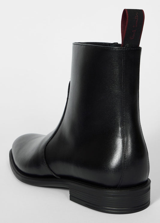 PAUL SMITH FINTRY ZIP UP LEATHER CHELSEA BOOTS BLACK UK 9 RRP £260 BNIB