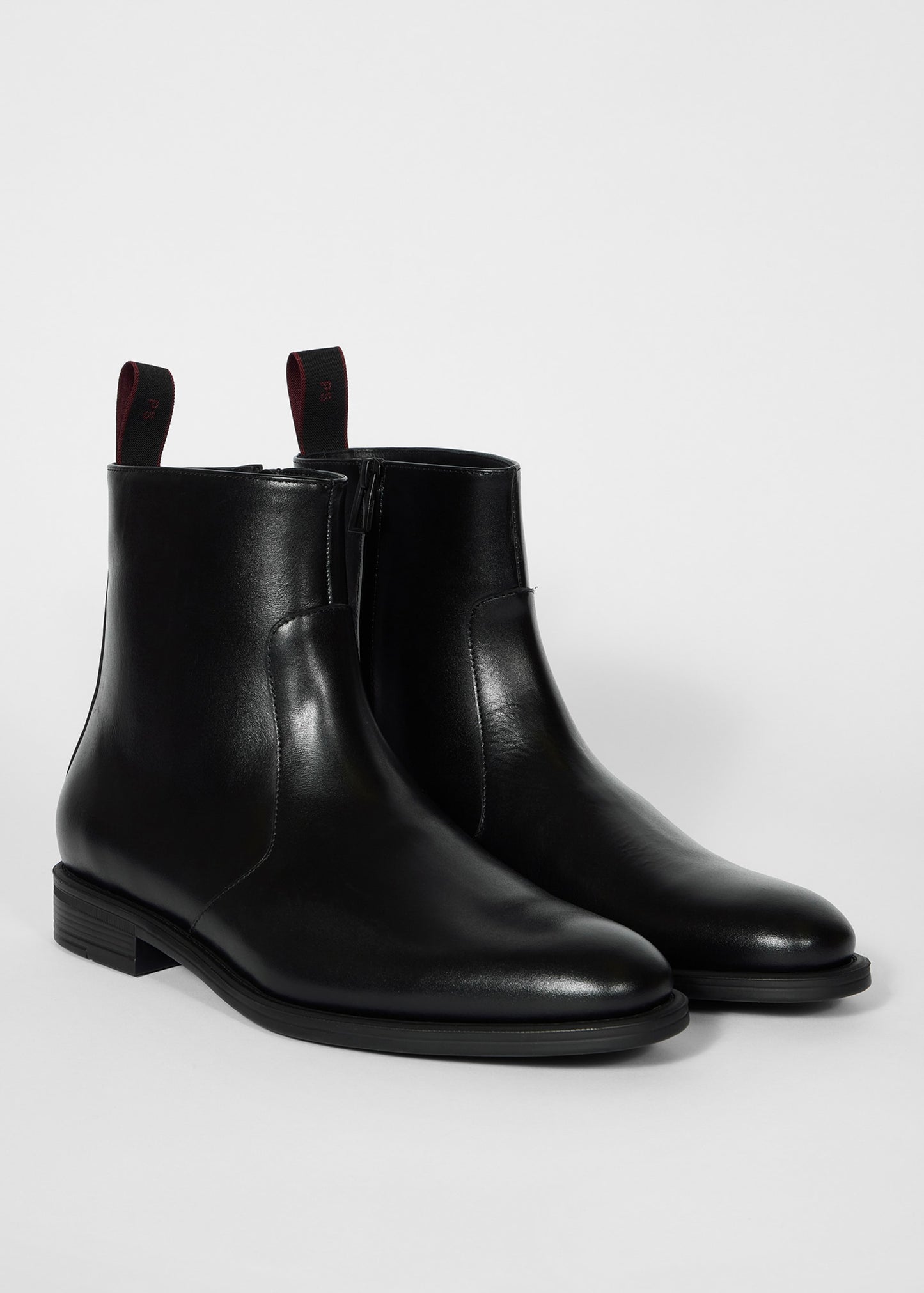 PAUL SMITH FINTRY ZIP UP LEATHER CHELSEA BOOTS BLACK UK 9 RRP £260 BNIB
