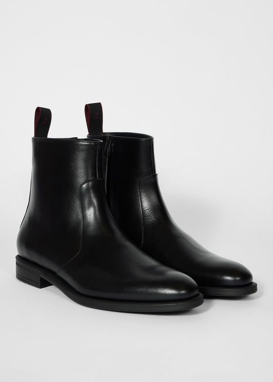 PAUL SMITH FINTRY ZIP UP LEATHER CHELSEA BOOTS BLACK UK 9 RRP £260 BNIB