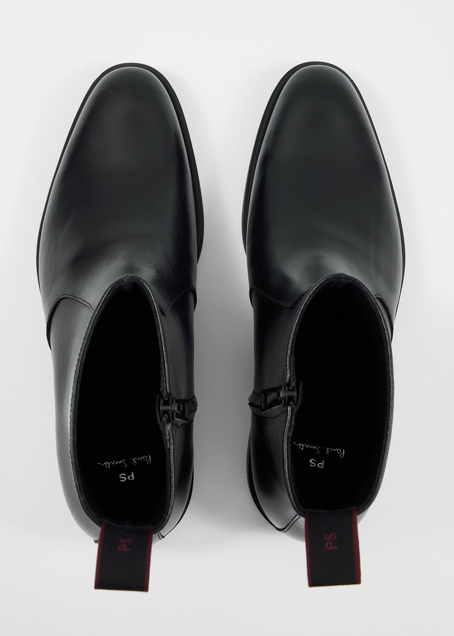 PAUL SMITH FINTRY ZIP UP LEATHER CHELSEA BOOTS BLACK UK 9 RRP £260 BNIB