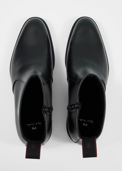 PAUL SMITH FINTRY ZIP UP LEATHER CHELSEA BOOTS BLACK UK 9 RRP £260 BNIB