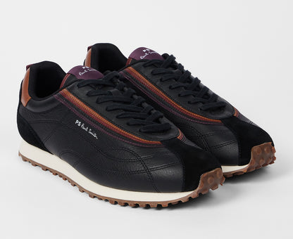 PAUL SMITH PS HASKELL LEATHER TRAINERS BLACK UK 9 RRP £225 BNIB