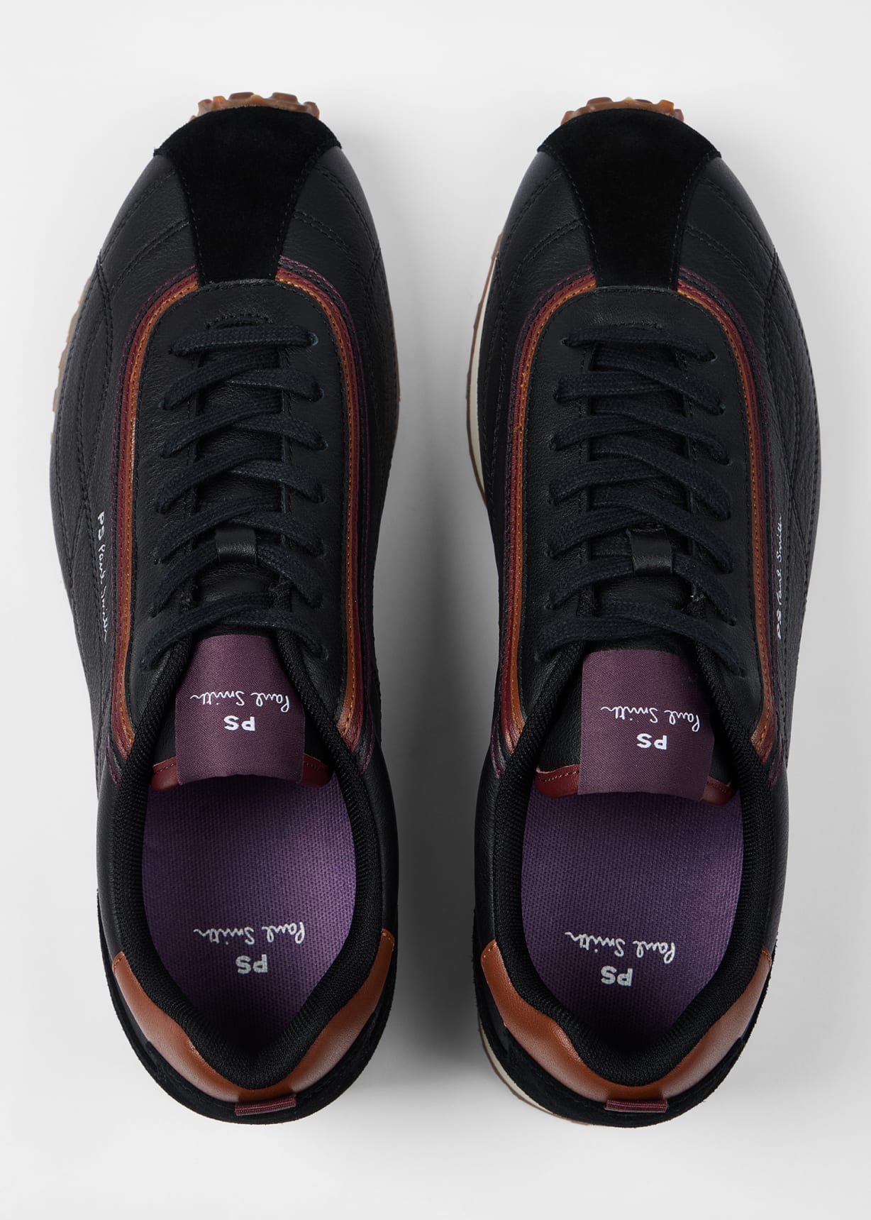 PAUL SMITH PS HASKELL LEATHER TRAINERS BLACK UK 9 RRP £225 BNIB