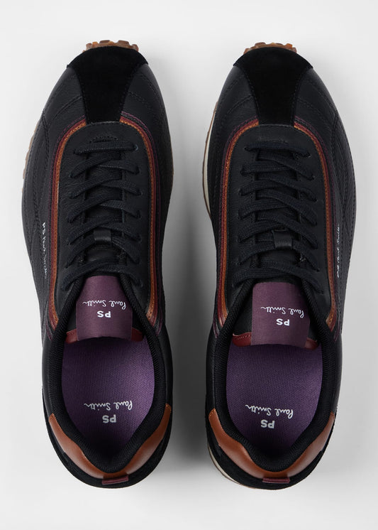 PAUL SMITH PS HASKELL LEATHER TRAINERS BLACK UK 9 RRP £225 BNIB