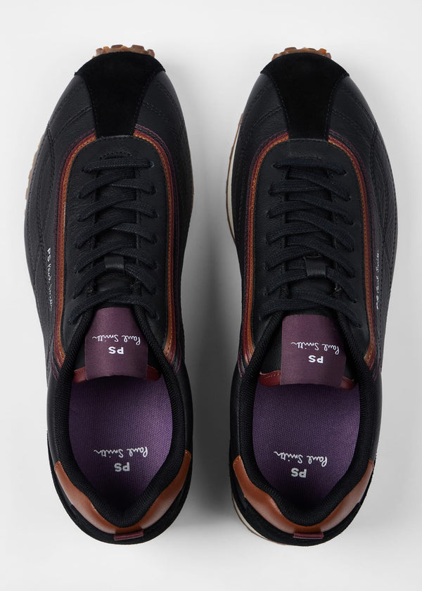 PAUL SMITH PS HASKELL LEATHER TRAINERS BLACK UK 9 RRP £225 BNIB