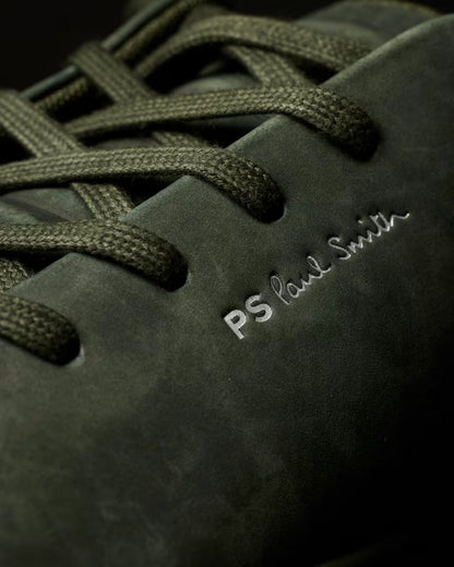 PAUL SMITH PS LEE NUBUCK LEATHER TRAINERS DARK GREEN RRP £195 BNIB